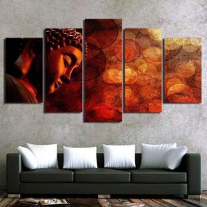 BOUDDHA ROUGE PSYCHÉDÉLIQUE - Tableau mural sur toile imprimée - Art-Cadre.fr