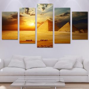 CRÉPUSCULE SUR LES PYRAMIDES - Tableau mural sur toile imprimée - Art-Cadre.fr