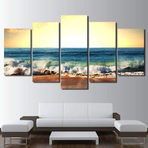 PETITES VAGUES - Tableau mural sur toile imprimée - Art-Cadre.fr