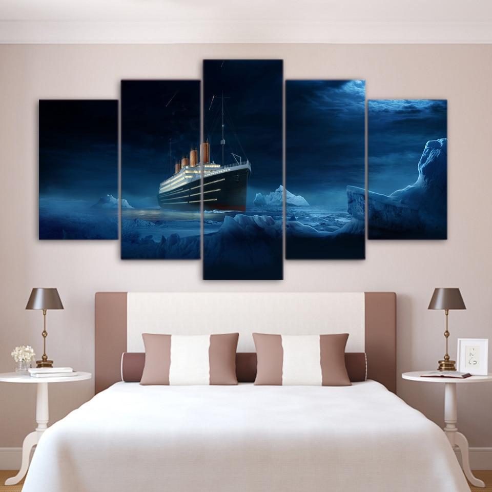 Tableau Jack Et Rose Titanic – Impression Sur Toile Encadrée | Décoration Murale Moderne | Pour Salon, Chambre, Bureau | Cadeau Romantique